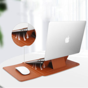 Modern Simple Water Resistant Tablet Kickstand Leather Laptop Sleeve Bag Cover PU Material Fit Mac Book Air 11-15 Inch Mouse Pad
