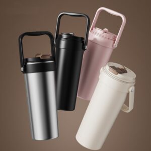 แก้วน้ำแบบมีหูหิ้ว  แก้วน้ำ900ML  แก้วน้ำสแตนเลสเคลือบเซรามิก
